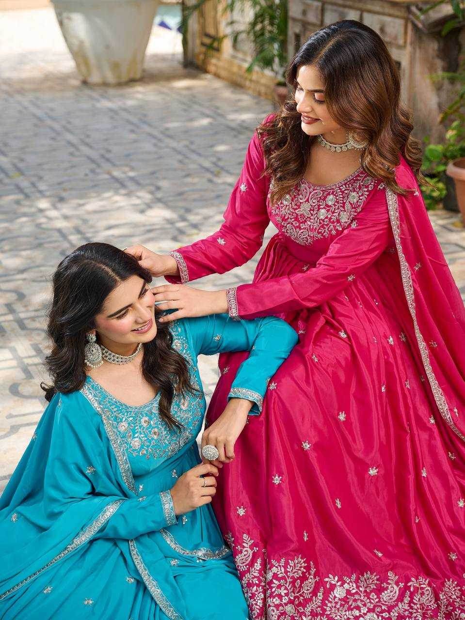Assam Silk Embroidery Gown - MYLUXURY LANE ENTERPRISE